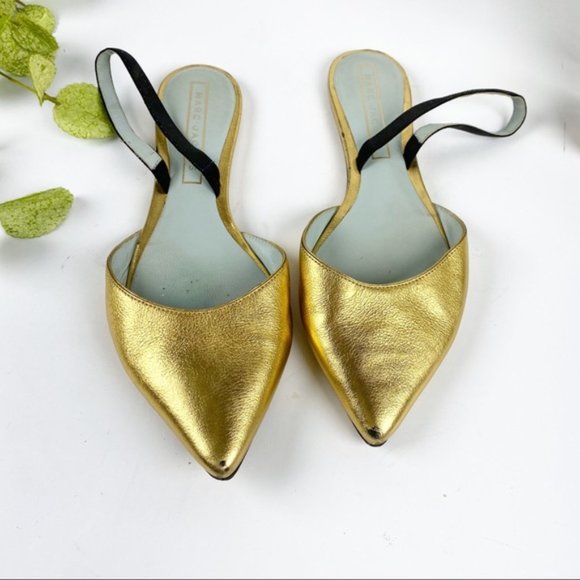 SOLD Marc Jacobs Joline Mule Clog Flat  Gold - Picture 2 of 7